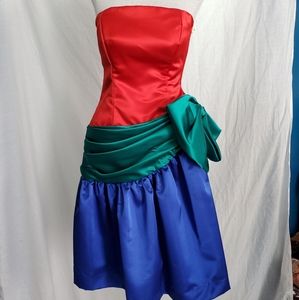 1980s S.G. Gilbert tri-color vintage gown